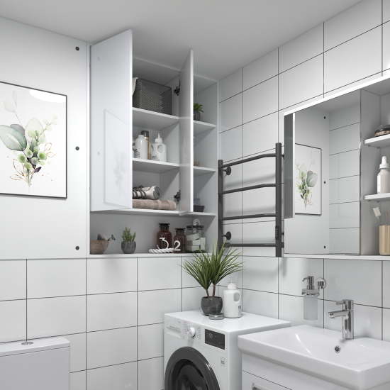 Шкаф для ванной комнаты без зеркала подвесной Vigo Milk 89.5x116x30 см цвет белый