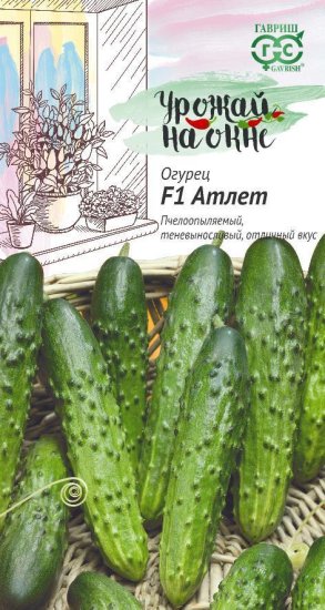 Семена овощей Гавриш Урожай на окне огурец Атлет 10 шт.
