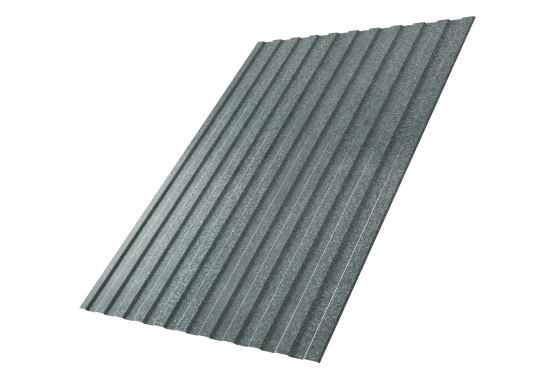 Профнастил С8 0.3 мм 1200x1500 мм серый оцинкованный