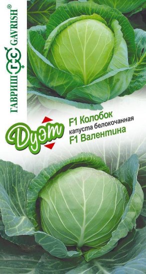 Семена овощей Гавриш капуста белокочанная Валентина и Колобок