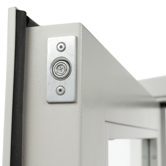 Дверь противопожарная Промет ДП-1-EIWS-60 со стеклом левая серый RAL 7035 850х2050 мм