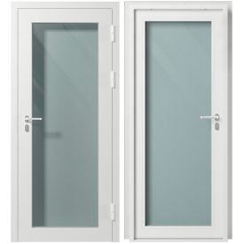 Дверь противопожарная Промет ДП-1-EIWS-60 со стеклом правая серый RAL 7035 850х2050 мм