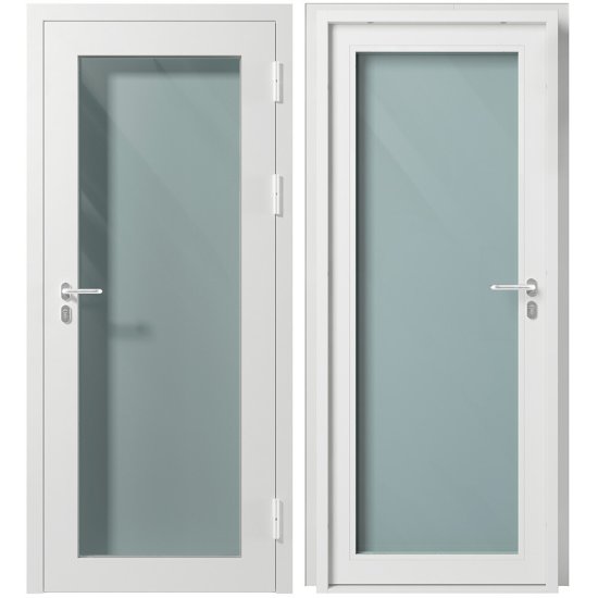 Дверь противопожарная Промет ДП-1-EIWS-60 со стеклом правая серый RAL 7035 850х2050 мм