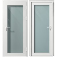 Дверь противопожарная Промет ДП-1-EIWS-60 со стеклом правая серый RAL 7035 950х2050 мм