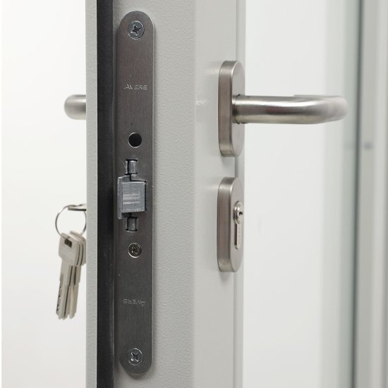 Дверь противопожарная Промет ДП-1-EIWS-60 со стеклом правая серый RAL 7035 950х2050 мм