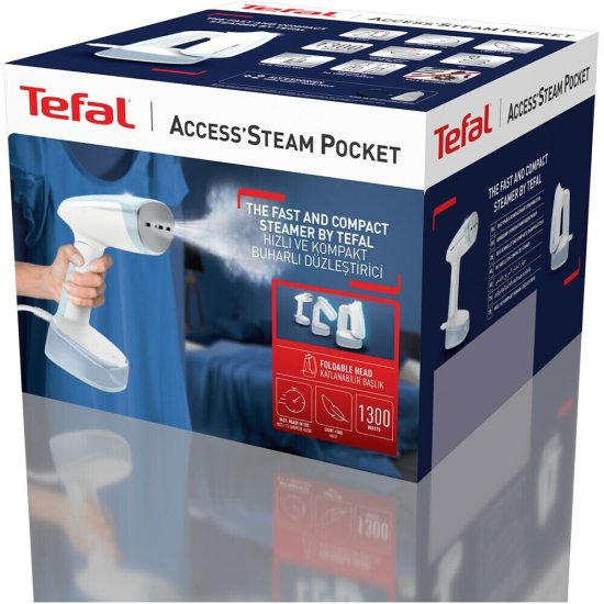 Отпариватель ручной Tefal Access Steam Pocket DT3041E1 1300 Вт 0,12 л белый