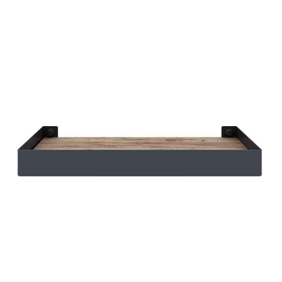 Настенная полка 32x11/40x15 см металл цвет черный