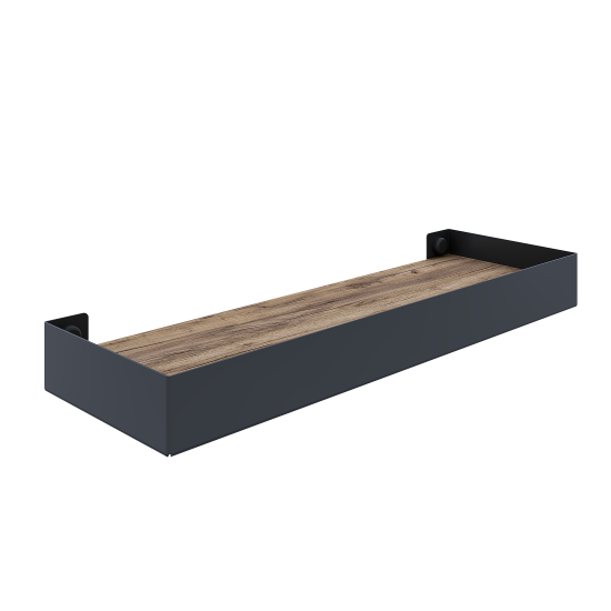 Настенная полка 32x11/40x15 см металл цвет черный