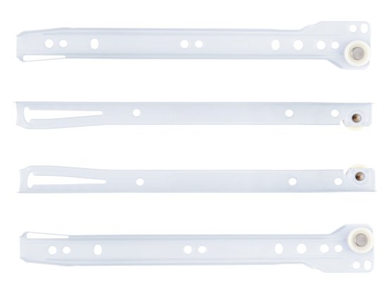 Мебельные направляющие 250x35 мм металл цвет белый 2 шт.