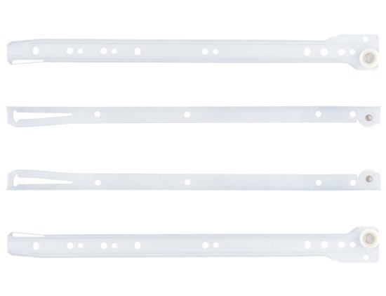 Мебельные направляющие 350x35 мм металл цвет белый 2 шт.