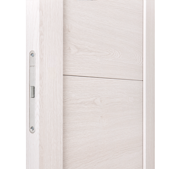 Дверь межкомнатная глухая Тахо 70x200 см ПВХ цвет дуб монреаль с замком и петлями