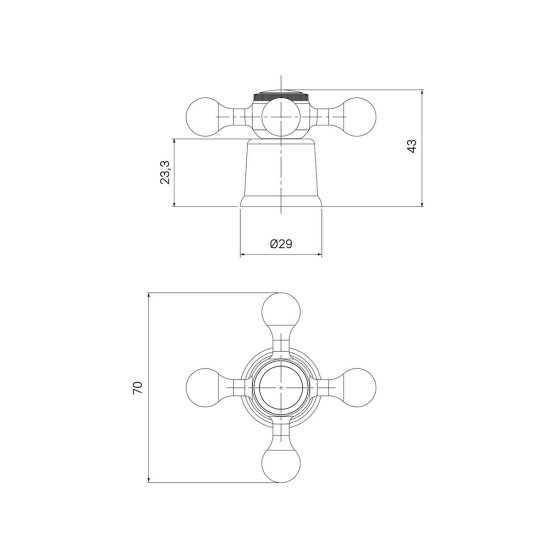 Маховик для смесителя Iddis 8х20 мм хром (2 шт.) (991KR201SM)
