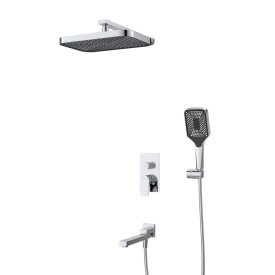 Душевая система BelBagno Due встраиваемая с верхним душем с лейкой со смесителем хром (DUE-VDSET-CRM)