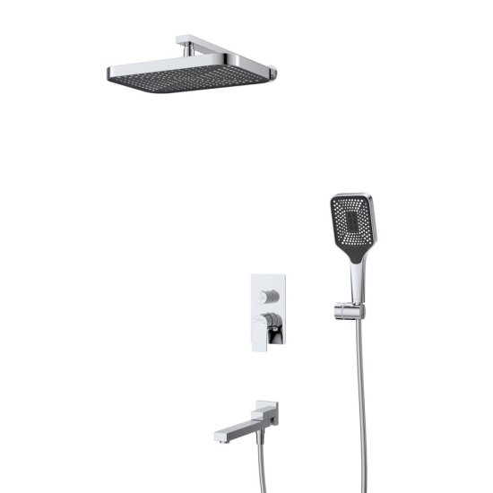Душевая система BelBagno Marino встраиваемая с верхним душем с лейкой со смесителем хром (MARINO-VDSET-CRM)