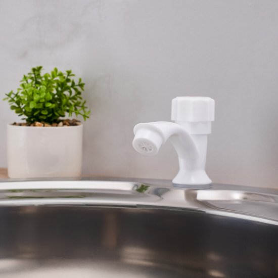 Кран для холодной воды для кухни РМС белый одновентильный (PL3-269F)