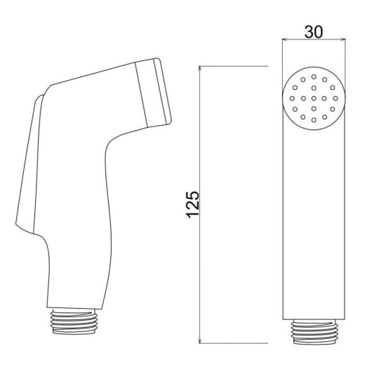 Душ гигиенический РМС со шлангом 1500 мм с держателем хром (DK-3)