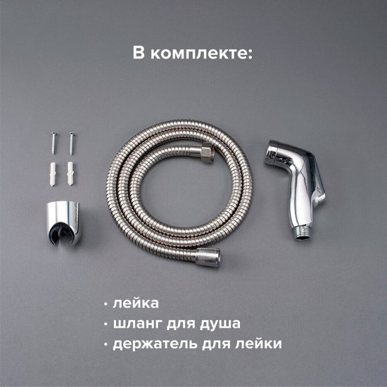 Душ гигиенический РМС со шлангом 1500 мм с держателем хром (DK-3)