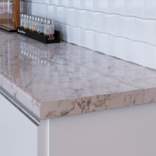 Лента кромочная для столешницы 44х3050 мм мрамор миланский пластик с клеем Кедр