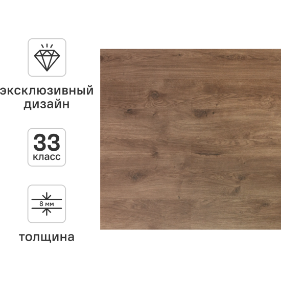 Ламинат KREAFORTA Двиница 33 класс толщина 8 мм 2.109 м²