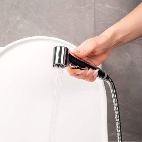 Лейка гигиеническая Tokito Mizu хром/черная (TOK-MIZU-1026CR)