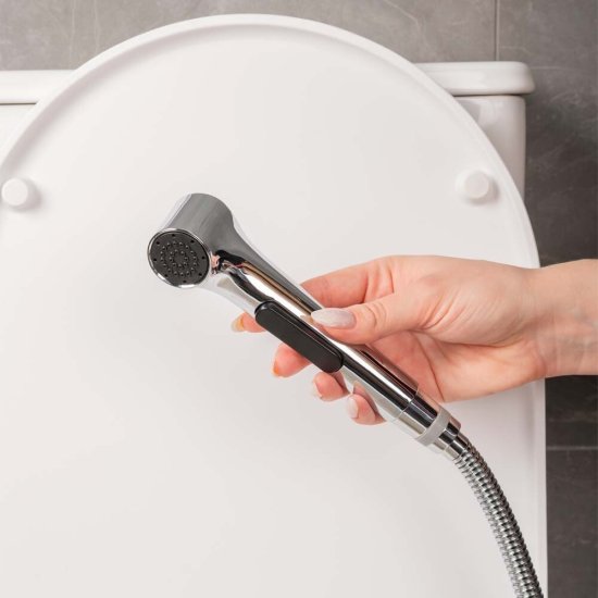 Лейка гигиеническая Tokito Mizu хром/черная (TOK-MIZU-1026CR)