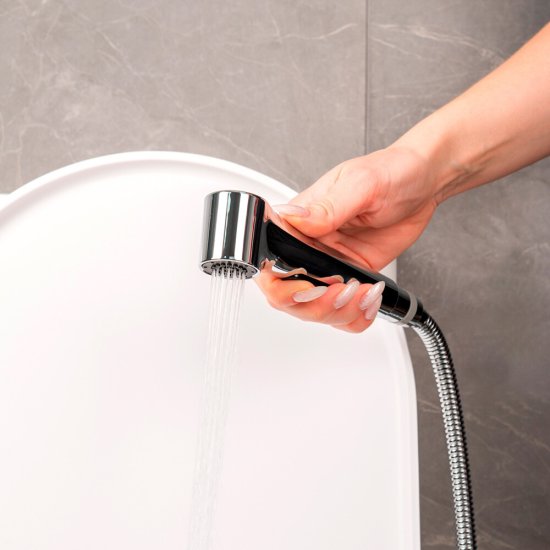 Лейка гигиеническая Tokito Mizu хром/черная (TOK-MIZU-1026CR)