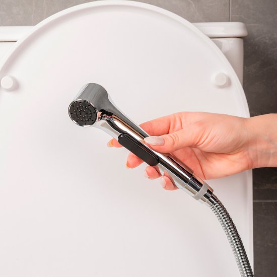 Лейка гигиеническая Tokito Mizu хром/черная (TOK-MIZU-1026CR)