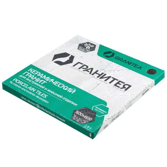 Керамогранит Уральский Гранит Neiva G395 черный 600х600х9 мм (4 шт.=1,44 кв.м)