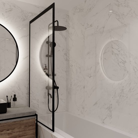 Керамогранит Lavelly Statuario Savona белый полированный 1200x600x8,5 мм (2 шт.=1,44 кв.м)