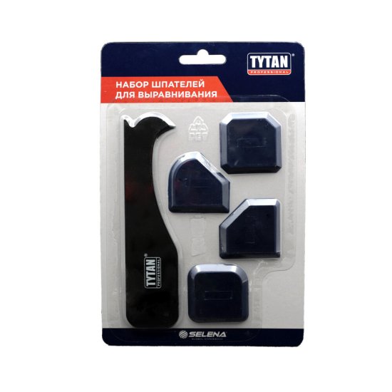 Набор шпателей для выравнивания Tytan Professional 4,5 мм резиновых с лопаткой (4 шт.) (98054)