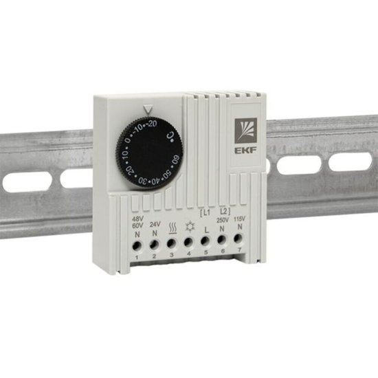 Термостат на DIN-рейку NO-NC EKF PROxima 71х30х71 мм 230 В IP20 5-10 A (thermo-no-nc-din)