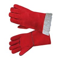 Краги утепленные кожаные защитные красные 11 (L) (101-17)