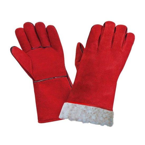 Краги утепленные кожаные защитные красные 11 (L) (101-17)