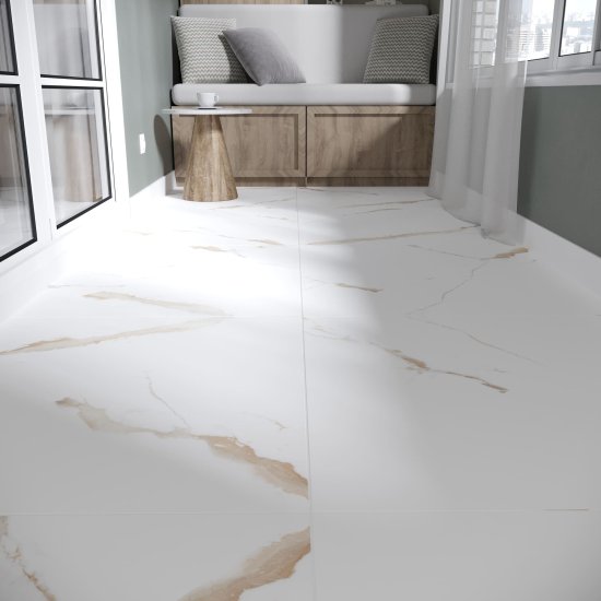 Керамогранит Lavelly Calacatta Toscana белый матовый 800x800x8,5 мм (3 шт.=1,92 кв.м)