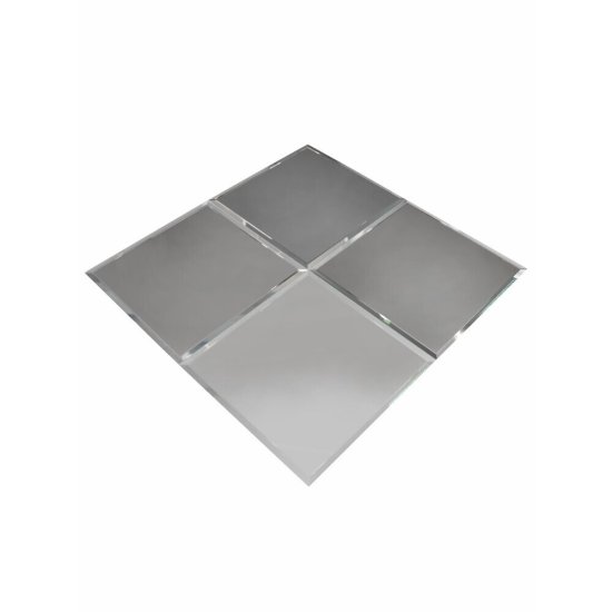 Плитка зеркальная квадратная 300х300х4 мм Continent серебряная с фацетом (4 шт.=0,36 кв.м)