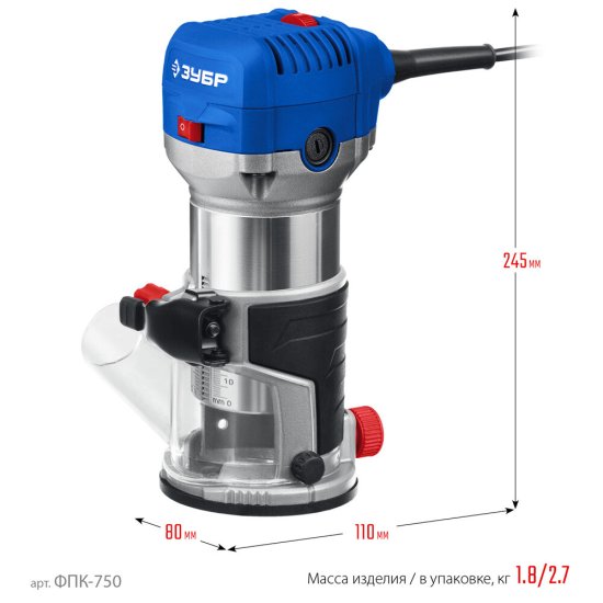 Фрезер электрический Зубр Профессионал ФПК-750 750 Вт