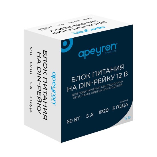 Блок питания для светодиодной ленты Apeyron 230/12 В 60 Вт IP20 (03-161)