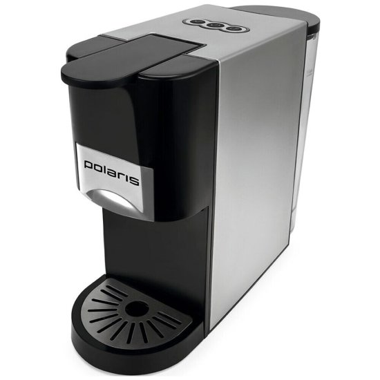 Кофеварка капсульная/рожковая Polaris PCM 2020 3-in-1 черная/нержавеющая сталь