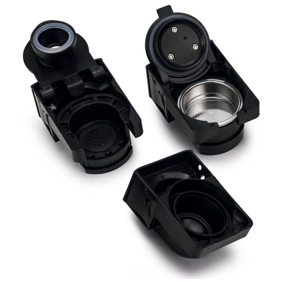 Кофеварка капсульная/рожковая Polaris PCM 2020 3-in-1 черная/нержавеющая сталь