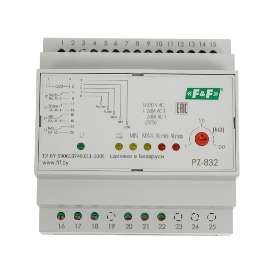 Четырехуровневое реле уровня жидкости Евроавтоматика F&F PZ-832