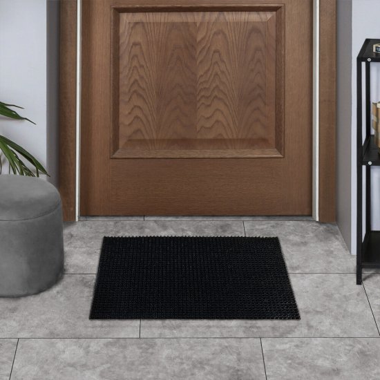 Коврик придверный щетинистый Альфа-Стиль 45х60 см грязезащитный черный