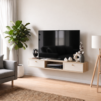Тумба под телевизор KONSENSA Амьен 150x20x30 см ЛДСП цвет бежевый