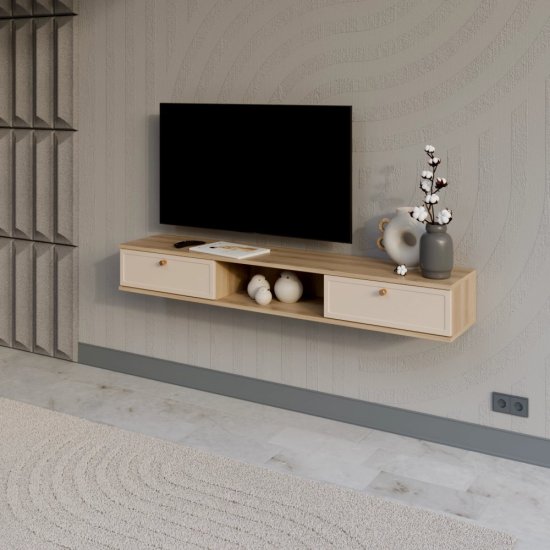 Тумба под телевизор KONSENSA Амьен 150x20x30 см ЛДСП цвет бежевый