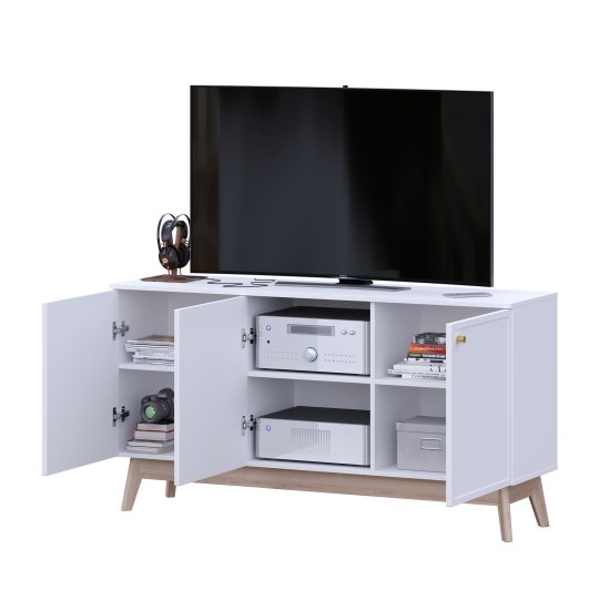 Тумба под телевизор KONSENSA Амьен 150x79x41.7 см ЛДСП цвет белый