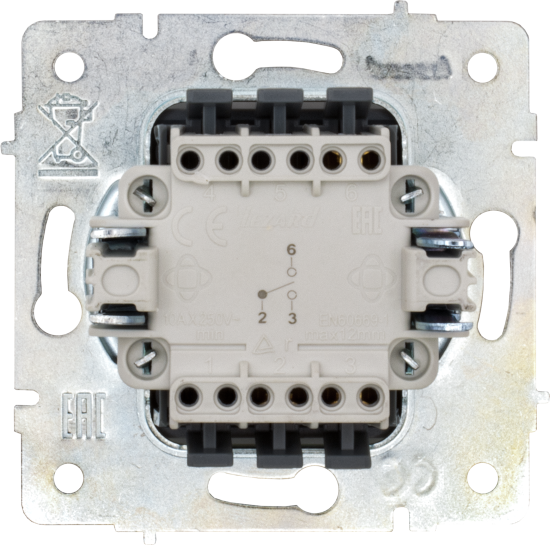Выключатель проходной встраиваемый Zima 1 клавиша цвет слоновая кость
