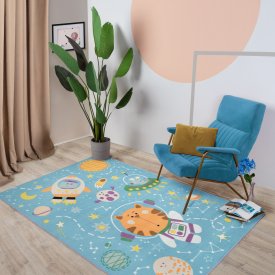 Ковер Бэби Космонавт 100x150 см полиамид цвет разноцветный