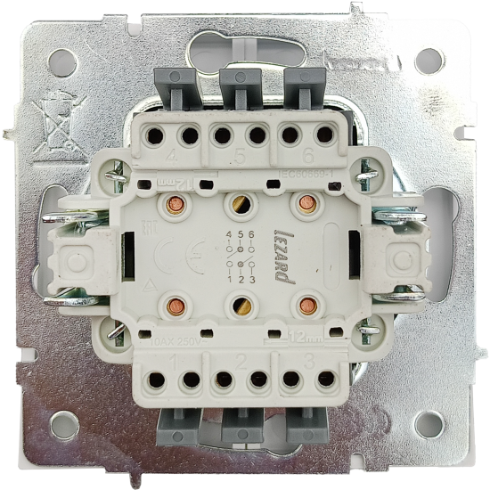 Выключатель проходной встраиваемый Zima 2 клавиши цвет слоновая кость