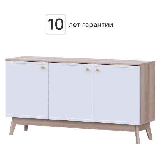 Тумба под телевизор KONSENSA Амьен 150x79x41.7 см ЛДСП цвет белый/коричневый