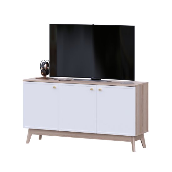 Тумба под телевизор KONSENSA Амьен 150x79x41.7 см ЛДСП цвет белый/коричневый