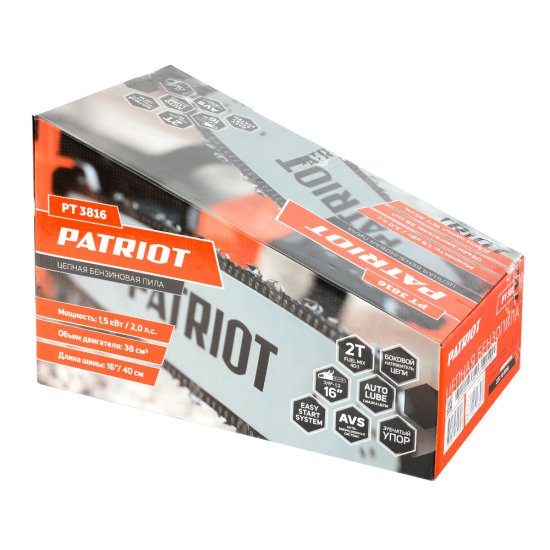 Пила цепная бензиновая Patriot PT 3816, 2 л.с.